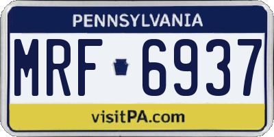 PA license plate MRF6937