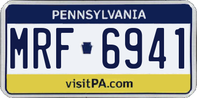 PA license plate MRF6941