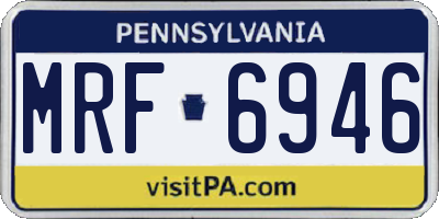 PA license plate MRF6946