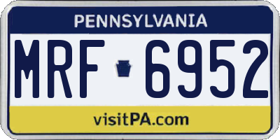 PA license plate MRF6952