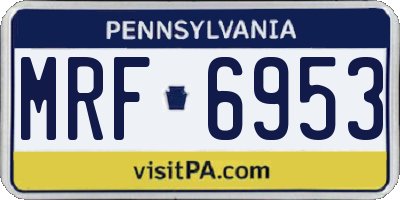 PA license plate MRF6953