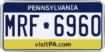 PA license plate MRF6960