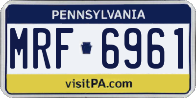 PA license plate MRF6961