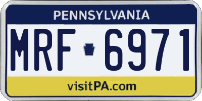 PA license plate MRF6971