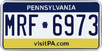 PA license plate MRF6973