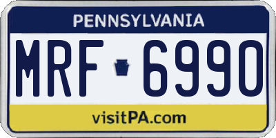 PA license plate MRF6990