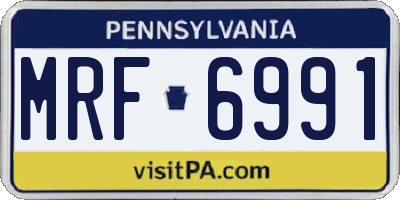 PA license plate MRF6991