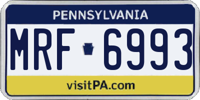 PA license plate MRF6993