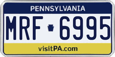 PA license plate MRF6995
