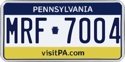PA license plate MRF7004