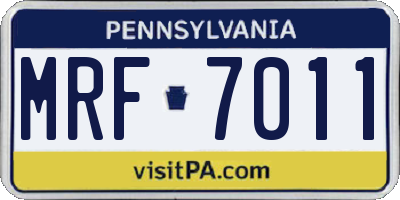 PA license plate MRF7011