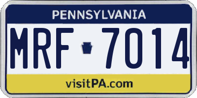 PA license plate MRF7014