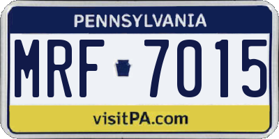 PA license plate MRF7015