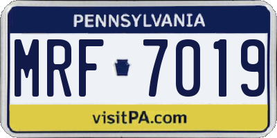 PA license plate MRF7019