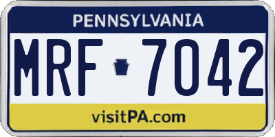 PA license plate MRF7042