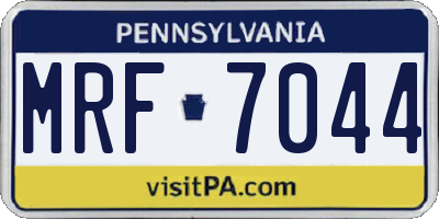 PA license plate MRF7044