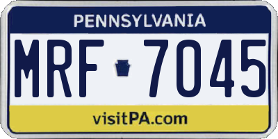 PA license plate MRF7045