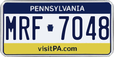 PA license plate MRF7048