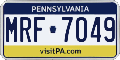 PA license plate MRF7049