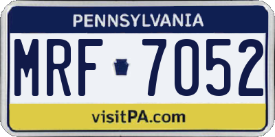 PA license plate MRF7052