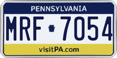 PA license plate MRF7054