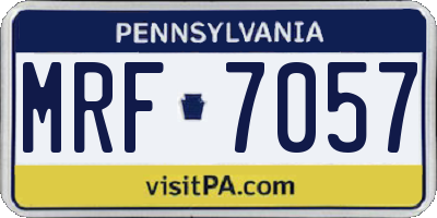 PA license plate MRF7057