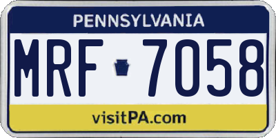 PA license plate MRF7058