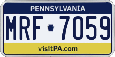 PA license plate MRF7059