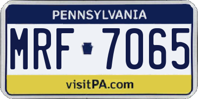 PA license plate MRF7065