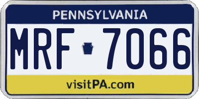 PA license plate MRF7066