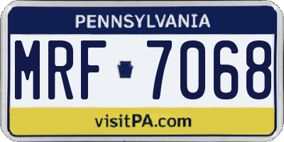 PA license plate MRF7068