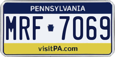 PA license plate MRF7069
