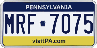 PA license plate MRF7075