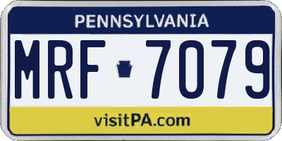 PA license plate MRF7079