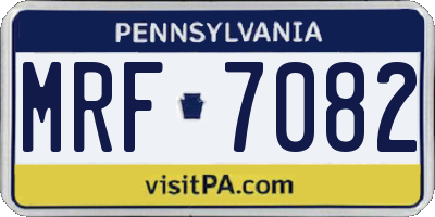 PA license plate MRF7082