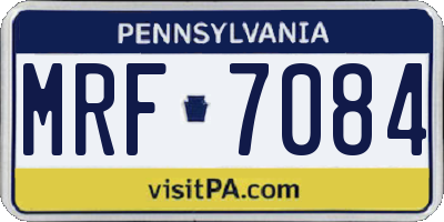 PA license plate MRF7084