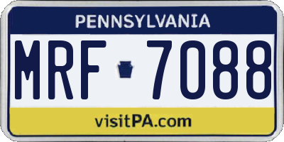 PA license plate MRF7088