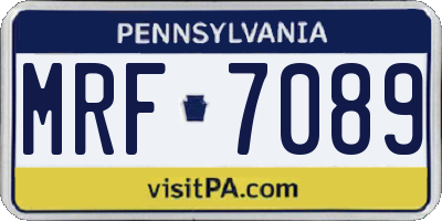 PA license plate MRF7089