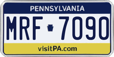 PA license plate MRF7090