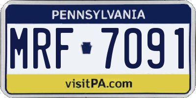 PA license plate MRF7091
