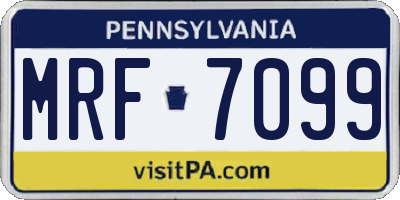 PA license plate MRF7099