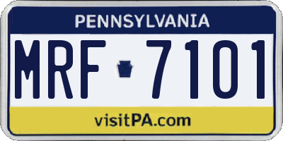PA license plate MRF7101