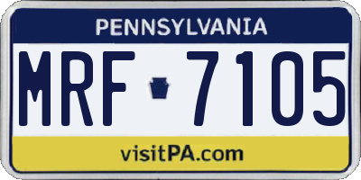PA license plate MRF7105