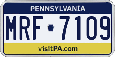 PA license plate MRF7109