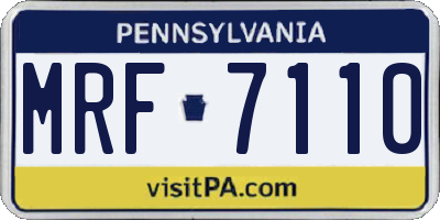 PA license plate MRF7110