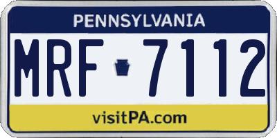 PA license plate MRF7112