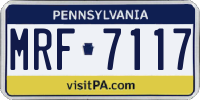 PA license plate MRF7117