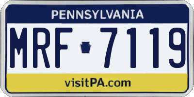 PA license plate MRF7119