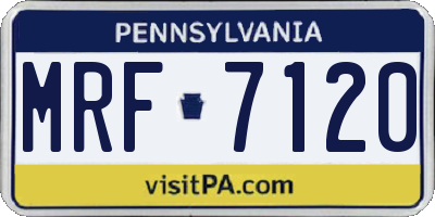 PA license plate MRF7120