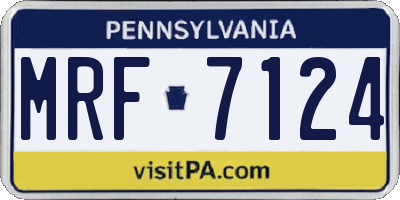 PA license plate MRF7124